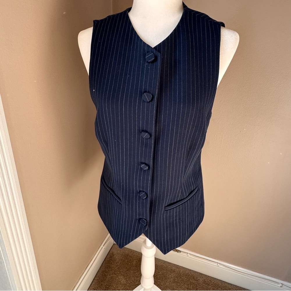 Abercrombie & Fitch Black Pinstripe Vest